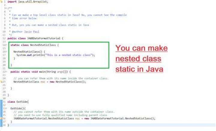 Can class be static in java?
