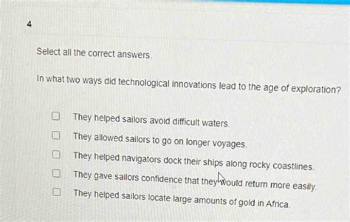 Did technological innovations lead to the age of exploration?