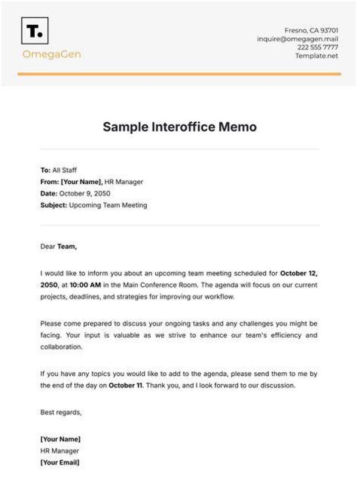 Do you sign an interoffice memo?