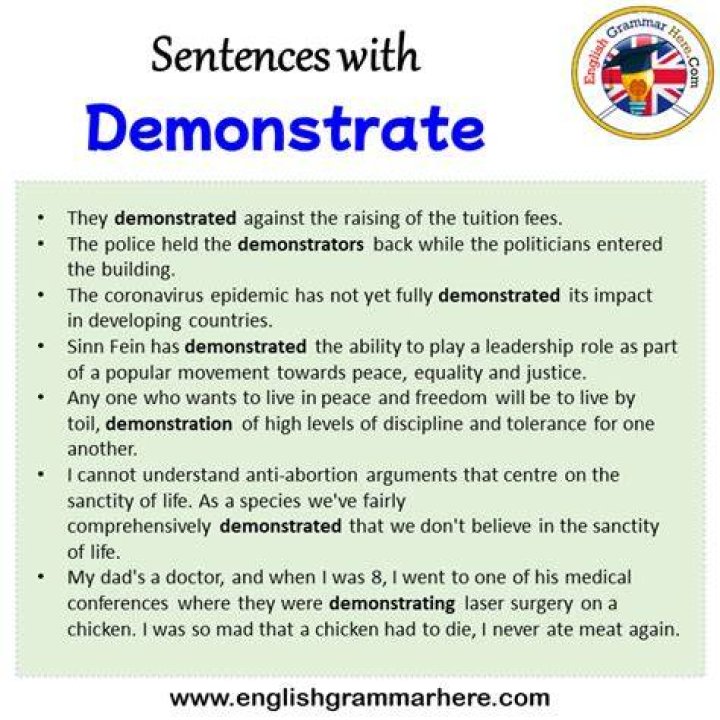 Was demonstrated in a sentence?
