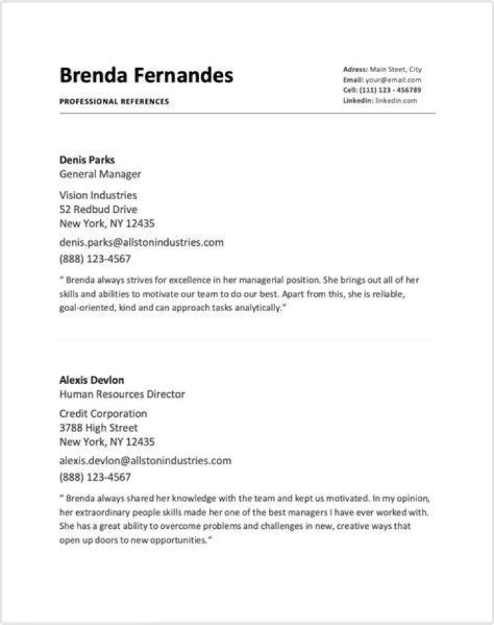 What are professional references?