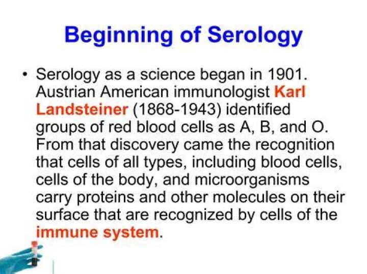 What is serology used for?