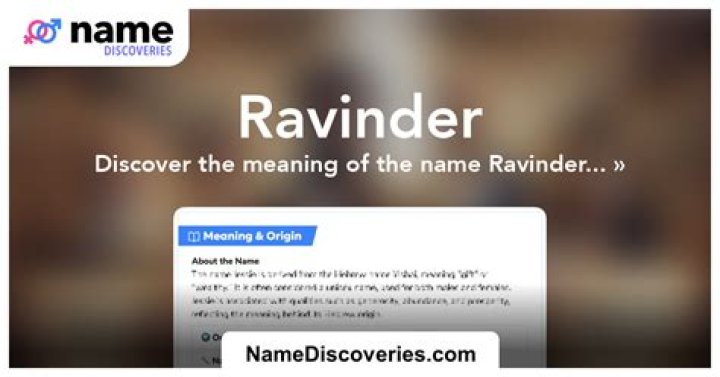 What ravinder name meaning?