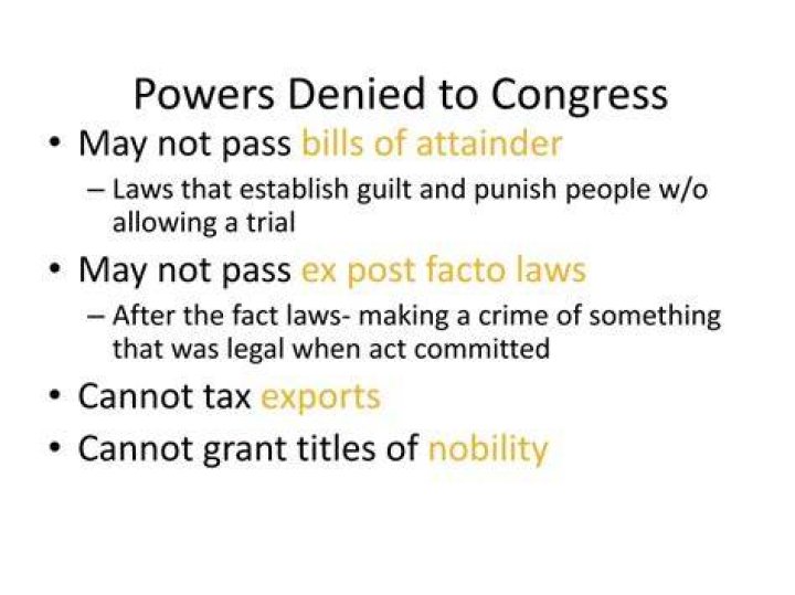 Where are the powers denied to congress?