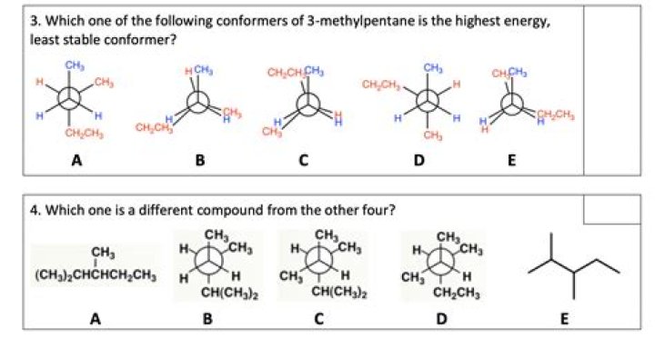 Which conformers of ethane has maximum energy?