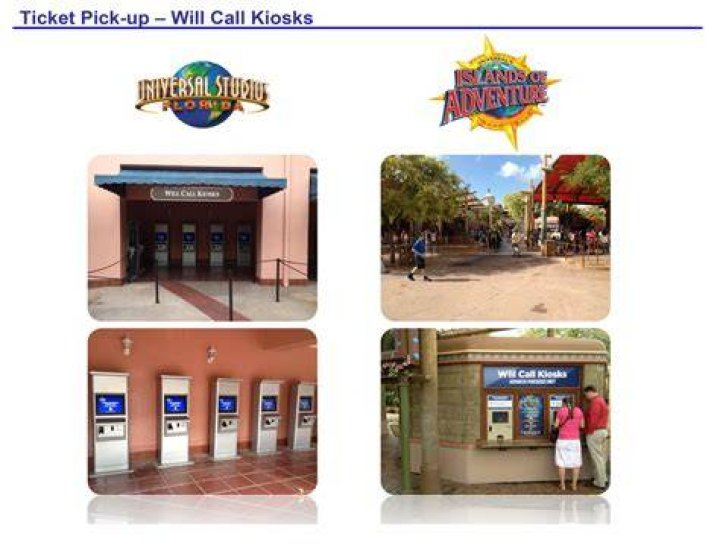 Will call kiosk universal studios?